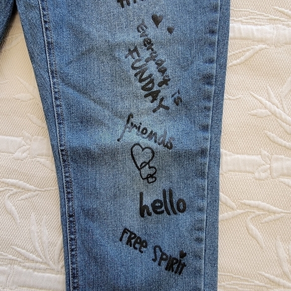 🟠4 for $25🟠 TOTAL GIRL PAINTED SEQUINED JEANS SIZE 16.5 PLUS - Picture 7 of 11